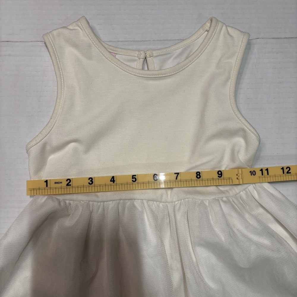 Katie M Girls Ivory Party Dress Size 6X Sleeveless Fit & Flare Tulle Lined - Picture 3 of 6